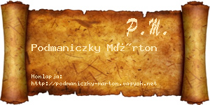 Podmaniczky Márton névjegykártya