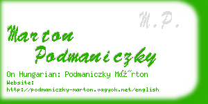 marton podmaniczky business card